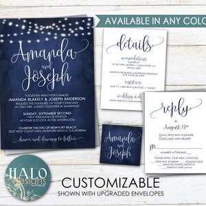 Navy Wedding Invitation, ANY COLOR, Navy wedding invite, navy wedding invitations, blue wedding, blue invitation