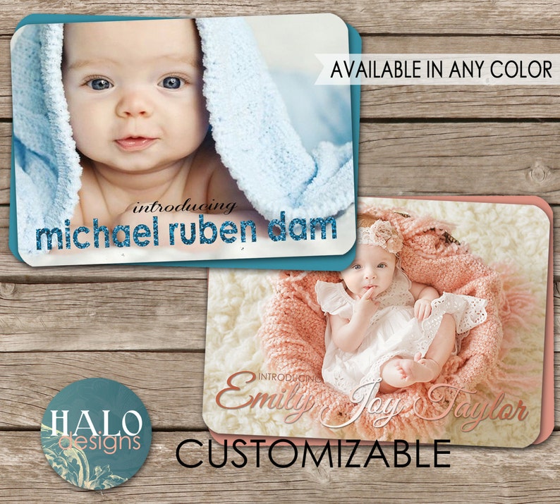 Printed or Digital Birth Announcement OR Birthday Invitation postcard postcard option