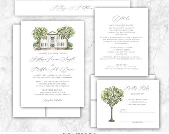 Hartley House Wedding Invitation, Batesburg-Leesville, South Carolina, venue wedding invitation