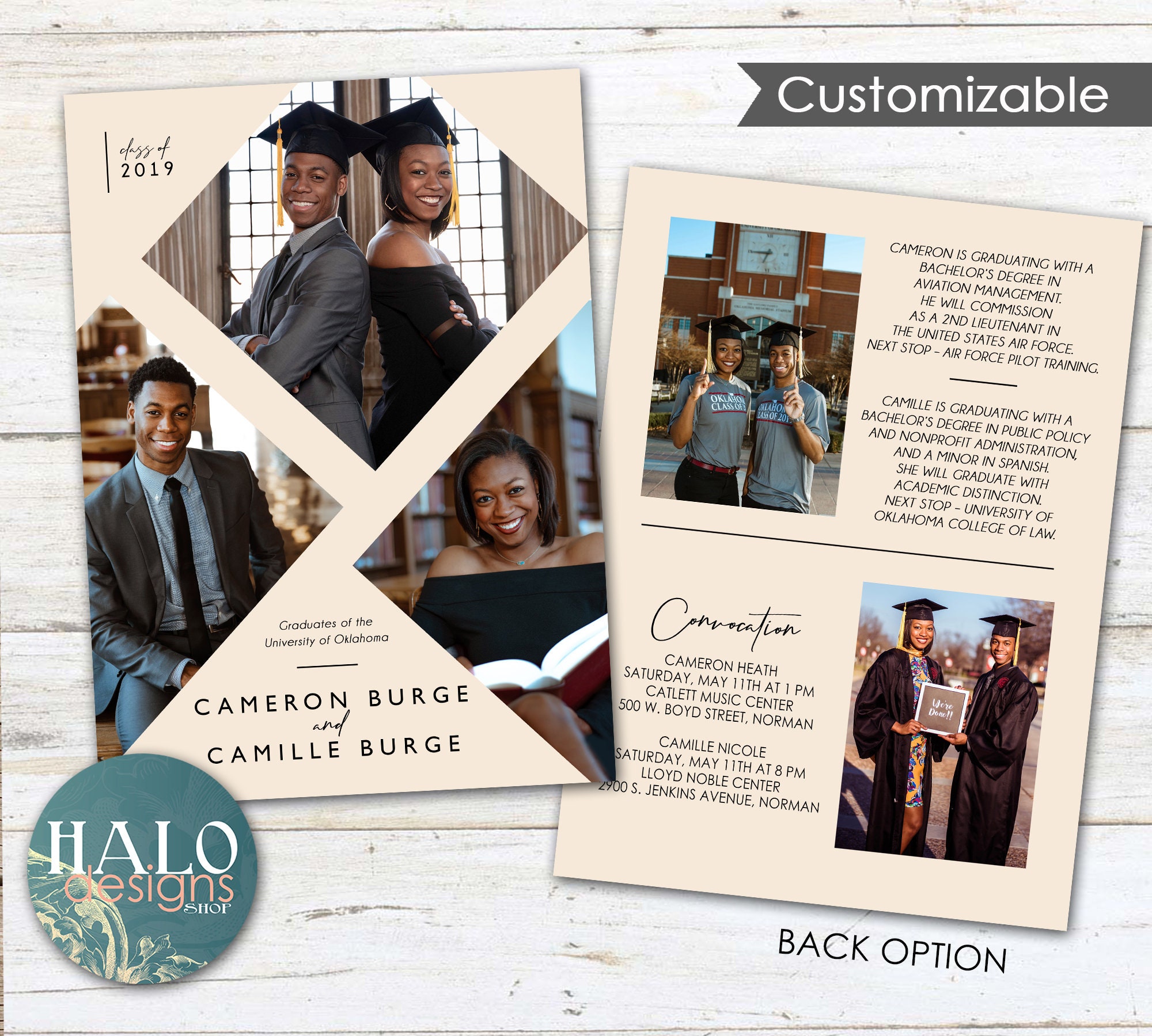 Twin Graduation Invitation twins Graduation Card College Etsy