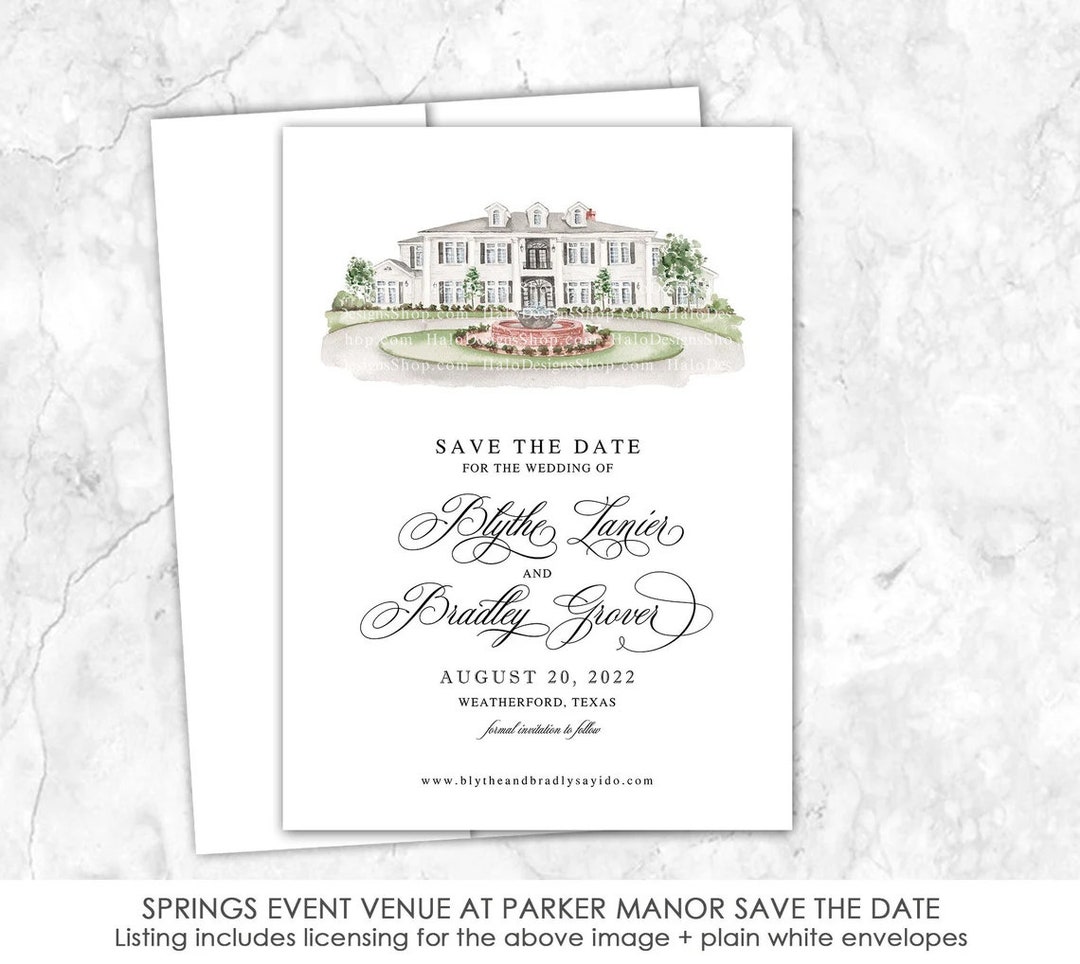 Springs Event Venue at Parker Manor Save the Date, Texas Save the Date