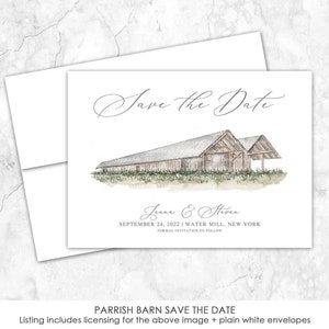 Parrish Barn Save the Date, Venue Save the Date, Custom Venue, Watercolor Painting, Custom Watercolor