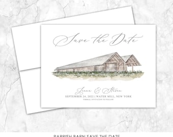Parrish Barn Save the Date, Venue Save the Date, Custom Venue, Watercolor Painting, Custom Watercolor