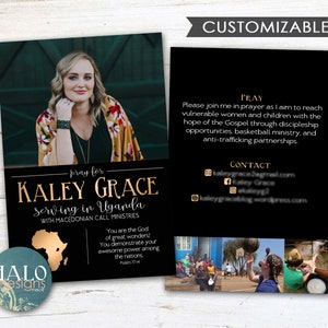 Missionary Card, Printed, postcard, Christian, prayer card, missionary, thank you, pray, announcement, missionary cards