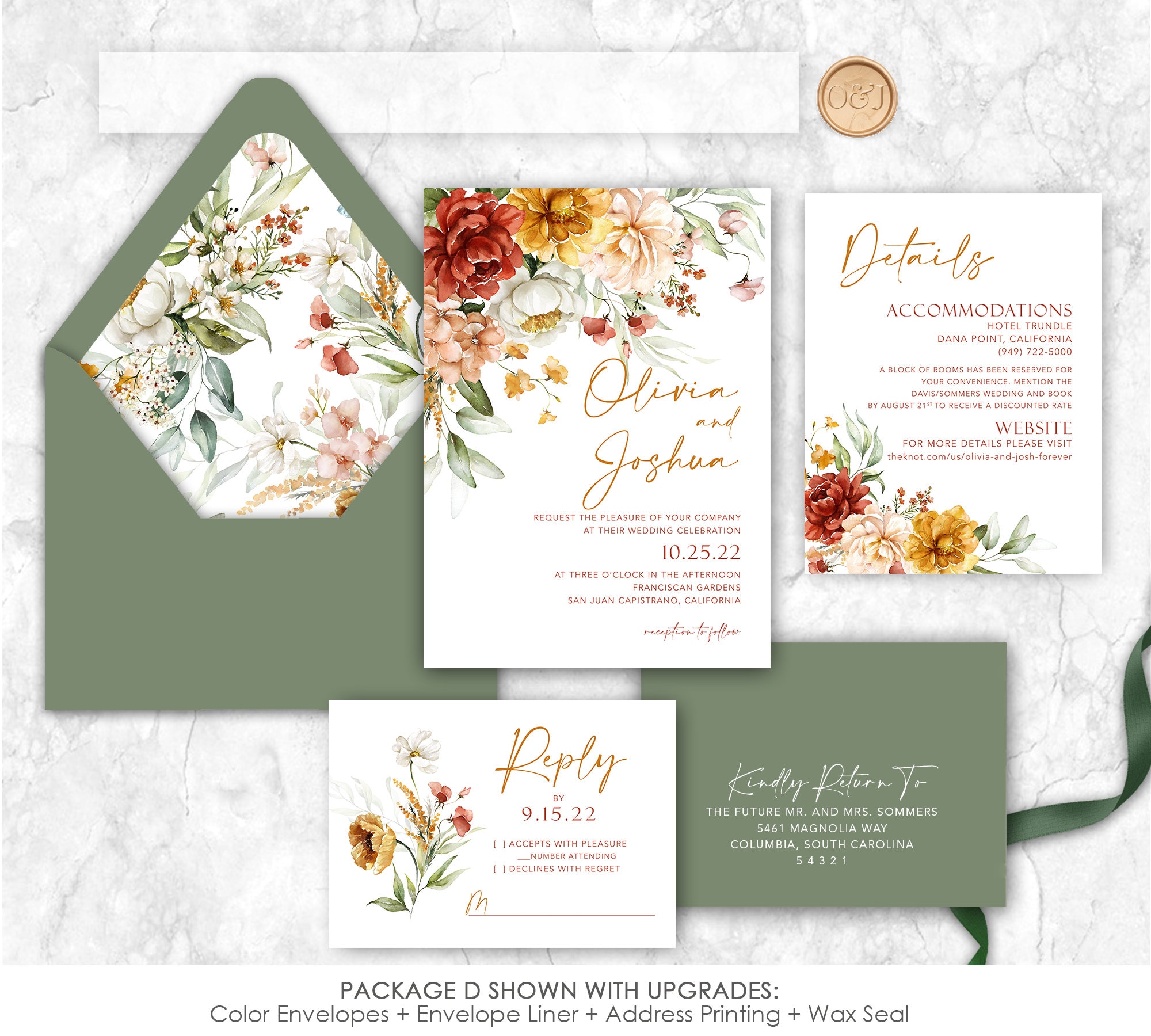 Wedding Invitations Red and Green - Etsy