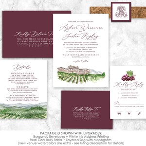 Vineyard Wedding Invitation, Classic wedding, simple, vineyard, wedding invitation, chateau, winery, napa, temecula, wine country, burgundy image 8