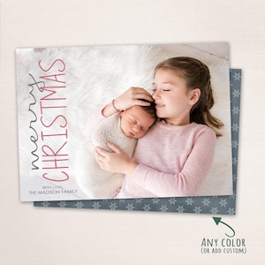 Custom Photo Christmas Card, Printed Holiday Card
