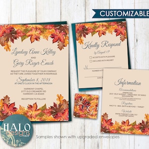 Rustic Fall Wedding Invitation Rustic Wedding Invitation Etsy