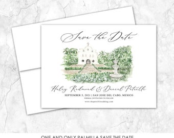 One and Only Palmilla Save the Date, San Jose Del Cabo, Mexico, Cabo, Destination, Venue Save the Date, Custom Venue, Painting, Watercolor