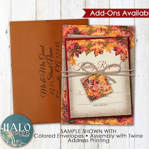 Pumpkin Fall Wedding invitation, Teal Autumn Wedding invitation, invitations, Fall wedding invitations, fall leaves autumn teal & orange image 4