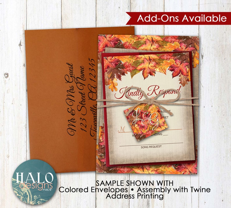 Pumpkin Fall Wedding invitation, Teal Autumn Wedding invitation, invitations, Fall wedding invitations, fall leaves autumn teal & orange image 4