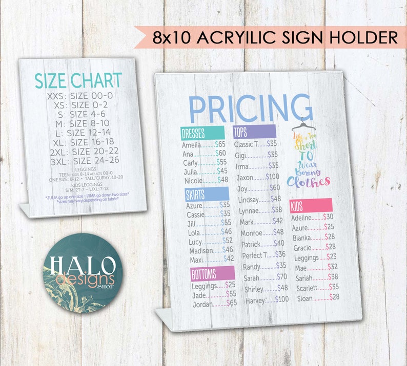 Sign Size Chart