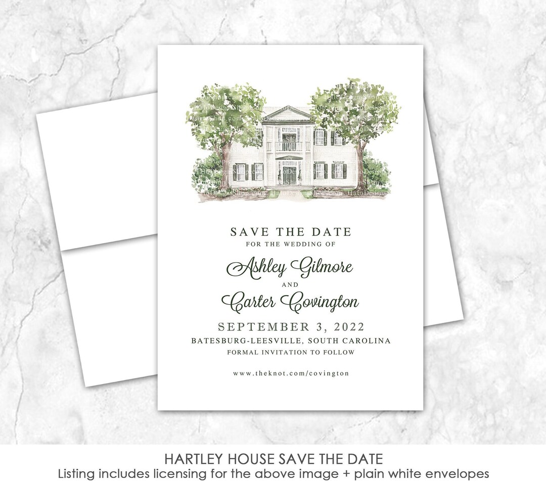 Hartley House Save the Date, South Carolina, Venue Save the Date