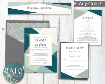 Modern Geometric Wedding Invitations, wedding invitation