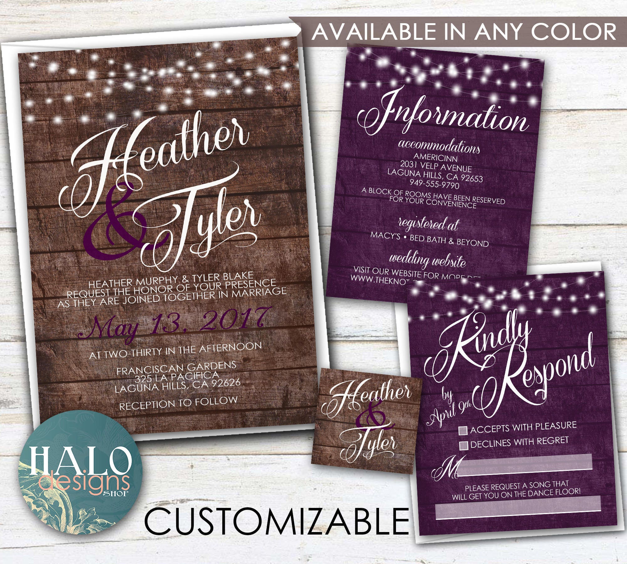 Plum Wedding Invitations 10