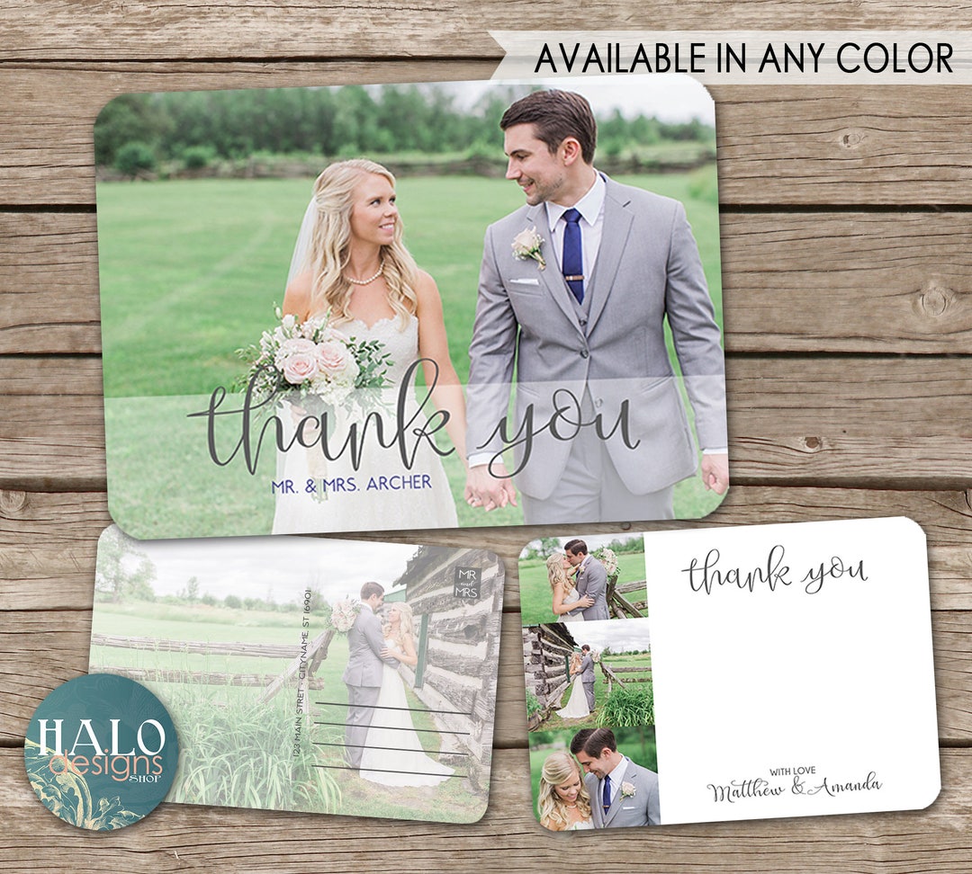 Wedding Thank You Cards Printed or Digital Postcard Option - Etsy
