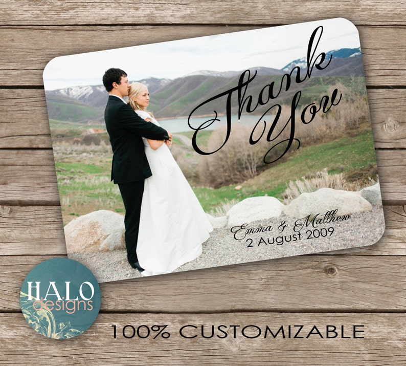 Wedding Thank You Postcard printable card image 1