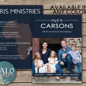Missionary Card, Printed, Christian support card, prayer card, mission card, thank you and prayer card, missionary cards