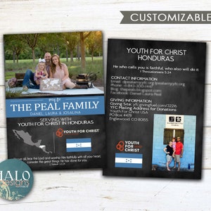 Missionary Card, Printed, Christian support card, prayer card, mission card, thank you and prayer card, missionary cards