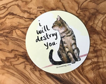 Rude Cat Stickers, Bad Kitty Stickers, Rude Stickers, Sarcastic Cat Stickers, Animal Stickers, Cute Stickers Pack, stickers for laptop