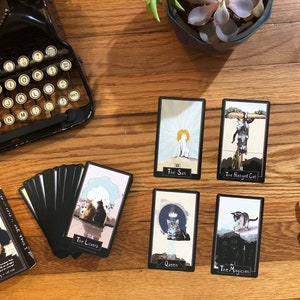 PussyCat Tarot, Valentine's Day gift, Poker-sized Tarot Deck, Divination Cards, Oracle Cards, Cat themed cards, Cat Gifts, Tarot,
