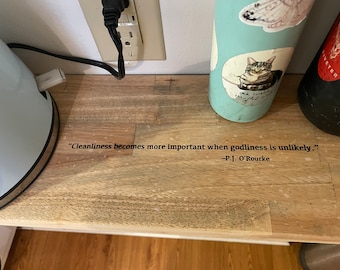 Quotes on Cutting Boards, Custom Words on Shelves, Butcher Block Shelves, Custom Wording, Laser Engraving, Engraved Words on Wood, Boho Wood