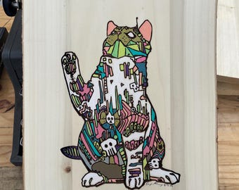 Punk Rock Kitties, Custom Pet Portraits, Cat Art, Pet Gift, Adult Coloring Book, Personalized Art, Gifts for women, gifts for moms, pet mom