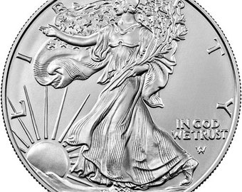 Moneda de plata fina .999 American Silver Eagle Tipo 2 de 2021, 1 onza troy.