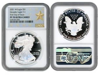 2021 W American Silver Eagle Heraldic Type 1 NGC PF70 U Cameo