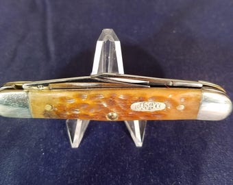Vintage Case XX 1996 Model 6208 Green Bone Half Whittler Pocket Knife