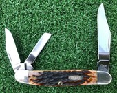 Vintage Limited Edition Case XX 1993 Model PSO6347 SS Premium Peach Seed Olive Bone Whittler Pocket Knife