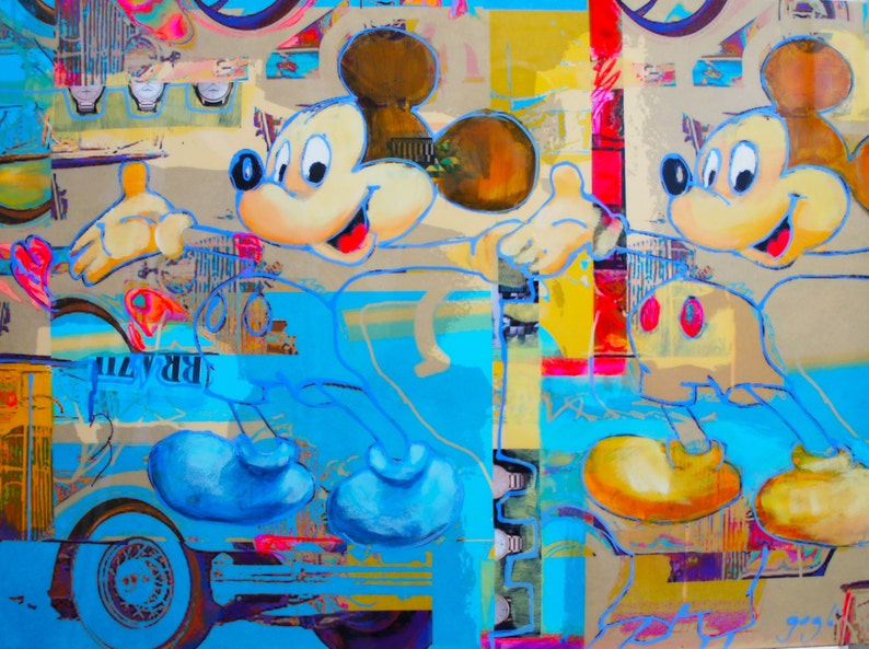 Mickey Mouse Modern Metal Wall Art Ready Wall Art Mixed | Etsy