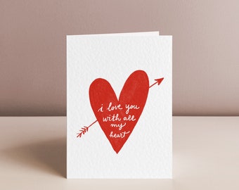 Love Card for Girlfriend Boyfriend | Happy Valentine's Card for Husband Wife | Romantic Valentine's Card for Him Her