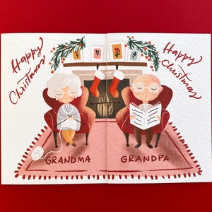 Paquete de tarjetas de Navidad para los abuelos / abuelo abuela tarjeta de Navidad / Navidad tarjeta de la pareja / paquete de tarjetas de Navidad lindo