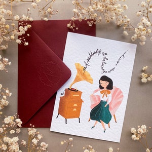 Liebeskarte für Freund | Vintage Liebeskarte für Mann Frau | Romantische Weihnachtskarte für Ihn Her