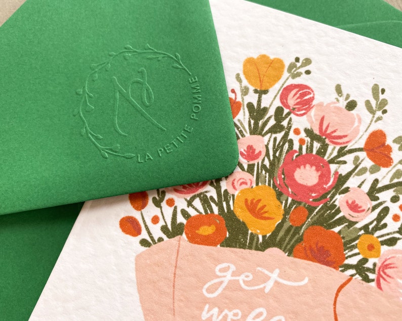 Get Well Soon Card Sending Love Card Sending Flowers Card - Etsy