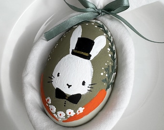 Heirloom Hand-Painted Monogrammed Easter Egg | Wooden Easter Egg with Name