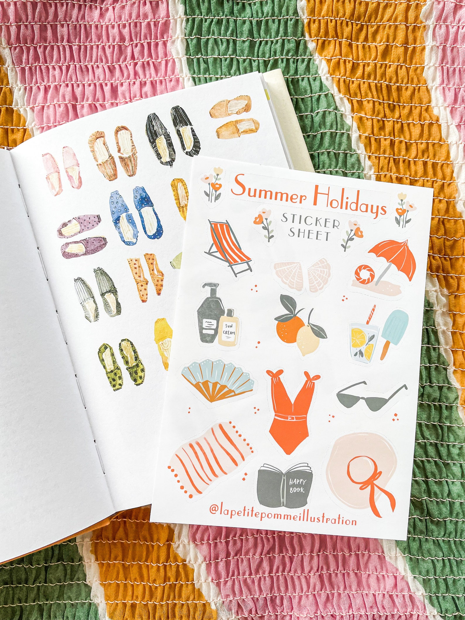 Summer Sticker Sheet Vinyl Stickers Cute Hand-illustrated | Etsy