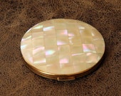Vintage Stratton Mother of Pearl Compact - in Original Box