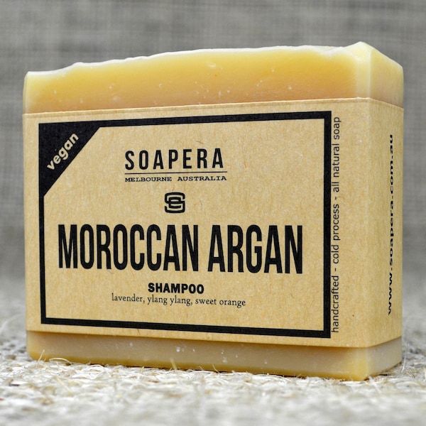 Moroccan Argan Shampoo Bar  for all types of hair- Soap Era all natural handmade vegan soap