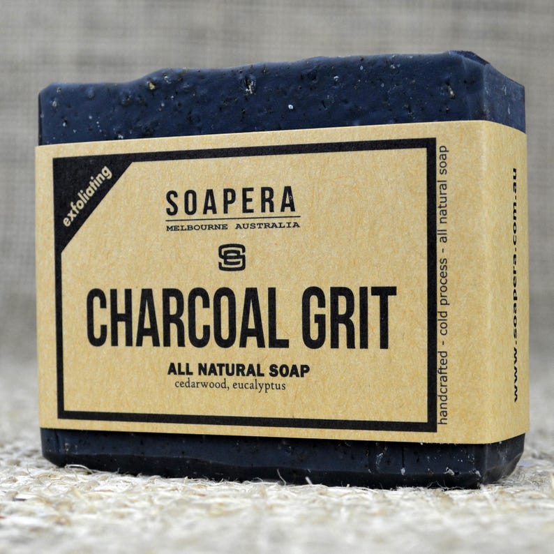 Activated Charcoal Grit Soap Heavy Duty Exfoliating Soap Odour Removal