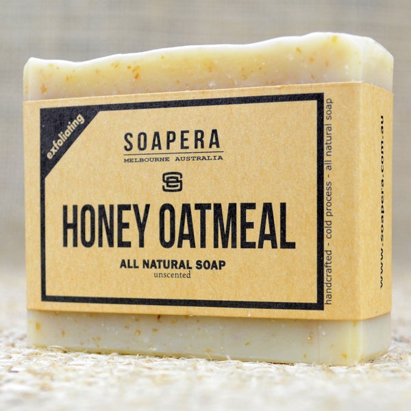 Honey and Oatmeal Exfoliating Soap - Exfoliate that old skin while washes off cleanly leaving skin soft and kissable- Soap Era handmade soap