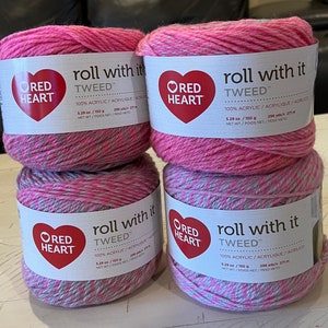 Red Heart Roll with It Melange Show Time Yarn - 3 Pack of 150g/5.3oz -  Acrylic - 4 Medium (Worsted) - 389 Yards - Knitting/Crochet