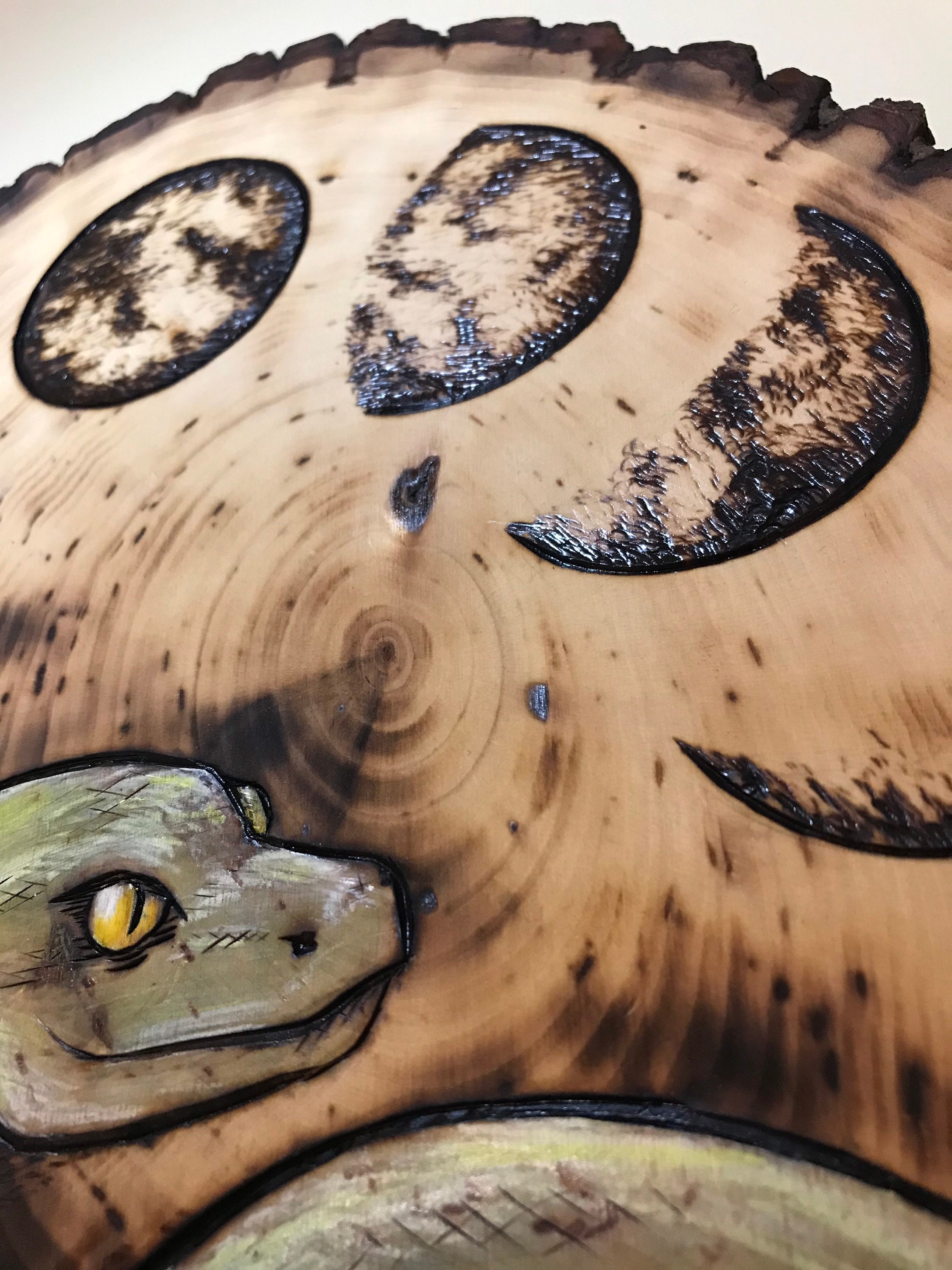 Snake Wall Hanging Wood Burning Art Etsy