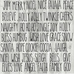 39 Rae Dunn inspiriert Weihnachtsworte SVG 12 x 12