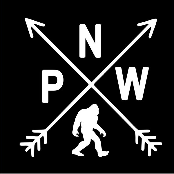 Pacific Northwest SVG Customizable, Seattle, West Coast, Big Foot, Space Needle