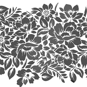 Pu&ograve; includere: Un motivo floreale in bianco e nero con una variet&agrave; di forme e dimensioni di fiori. Il motivo &egrave; intricato e dettagliato, con un tocco delicato ed elegante.