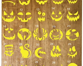 SVG Halloween Faces. Digital File. CNC, Vinyl