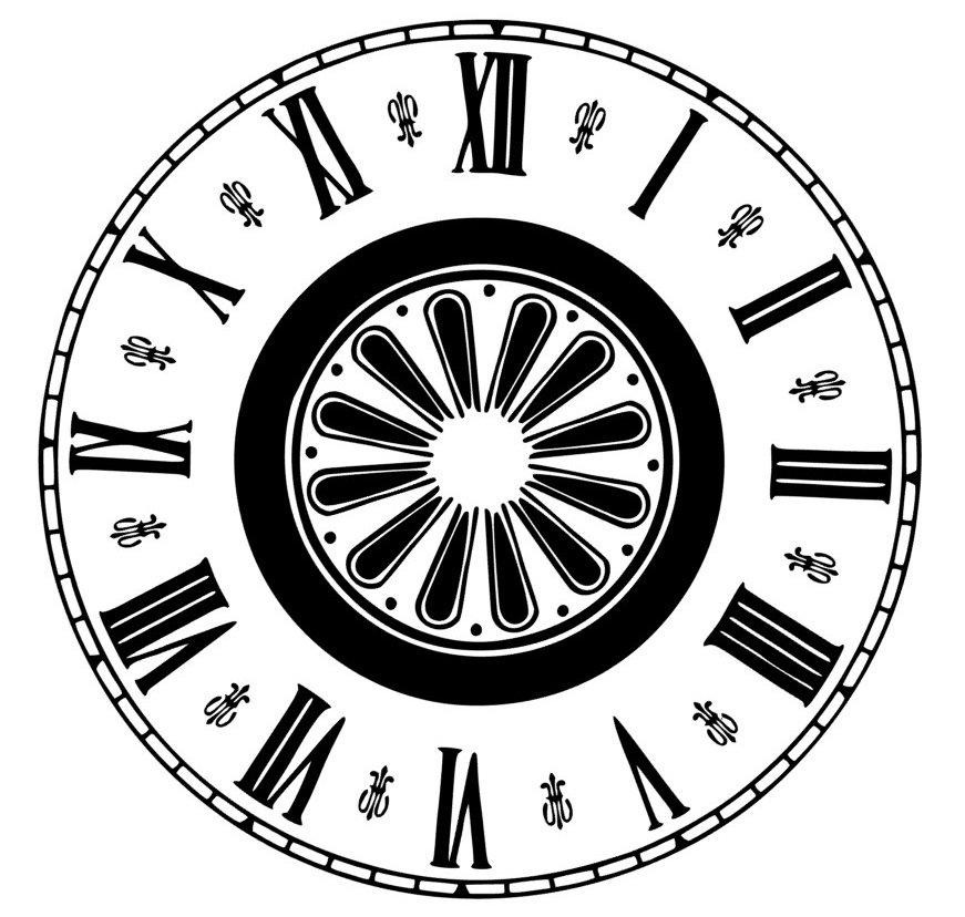 2 Roman Numeral Clock Face, Sizeable, Svg File. Digital File for Clocks