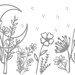 MoonFlower SVG-fil, digital. Justerbar, fönster, bil, lastbilsdekal
